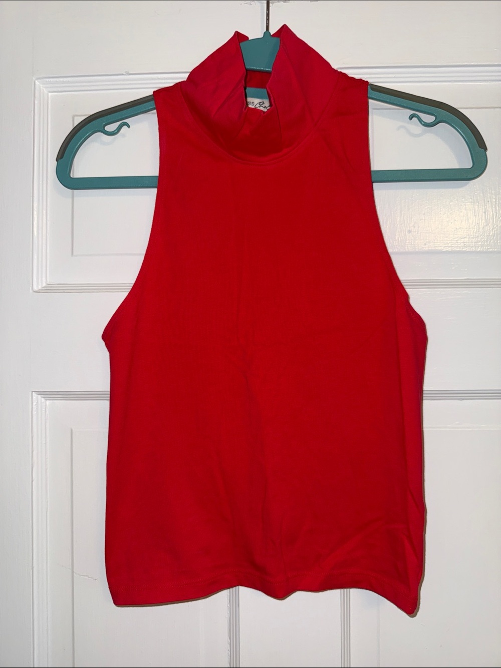 Express Red Mock Neck Sleeveless Tank